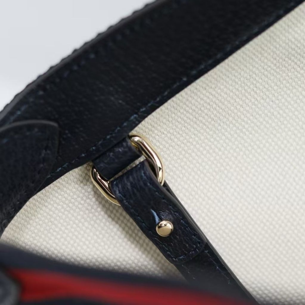 Gucci Giglio Small Tote Bag Blue And White GG Denim 25Cm 860845 FAFRW 8864 - Image 9