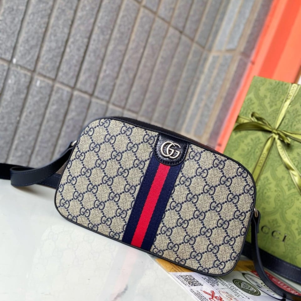 Alternative view of Gucci Ophidia GG Supreme Mini Shoulder Bag Blue 21Cm 681064