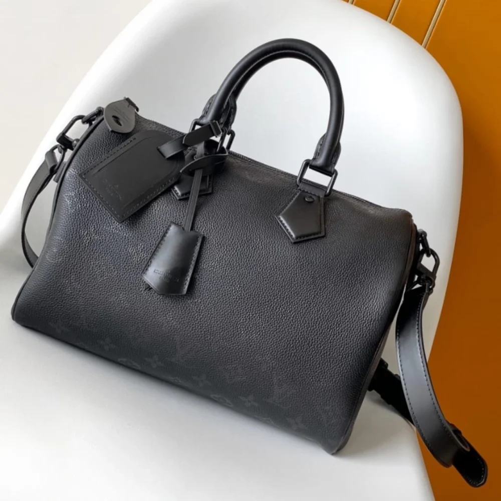 Alternative view of Prestige Edition - Louis Vuitton Speedy Bandoulière 30 Monogram Empreinte Leather Black