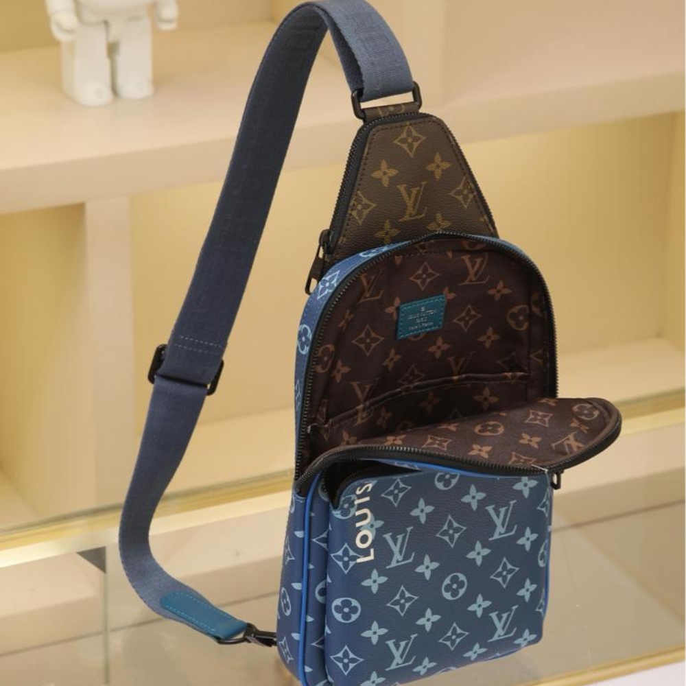 Alternative view of Louis Vuitton Avenue Sling Bag Monogram Eclipse Blue 31Cm
