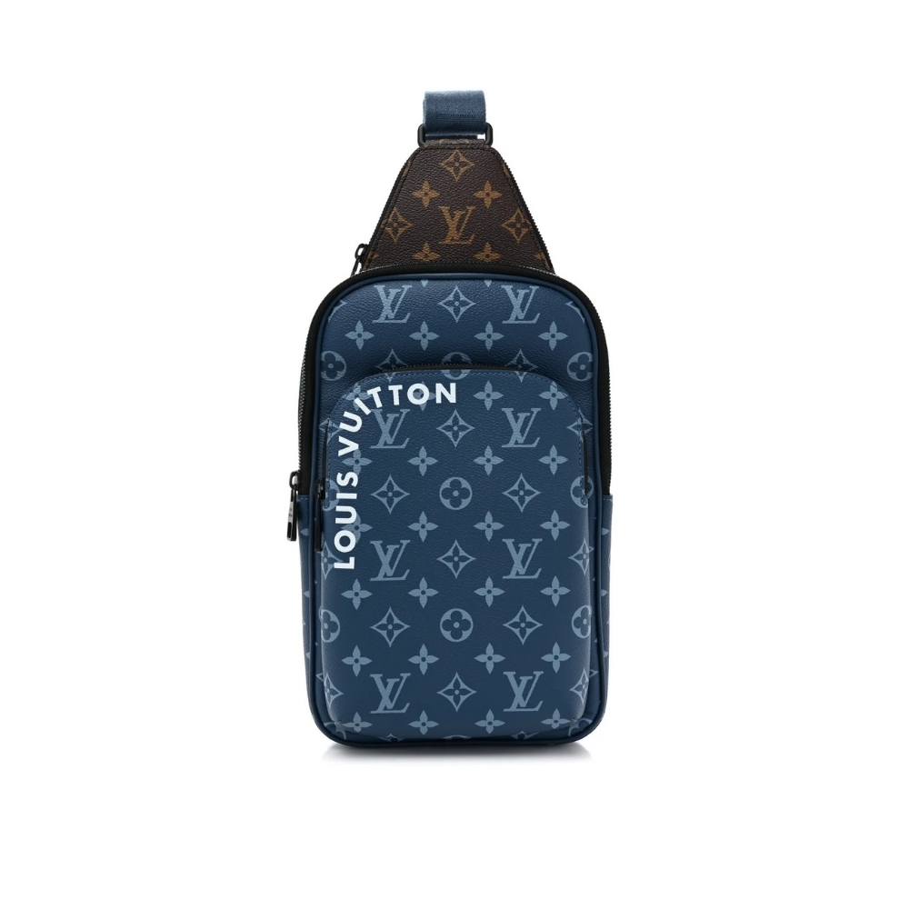 Louis Vuitton Avenue Sling Bag Monogram Eclipse Blue 31Cm