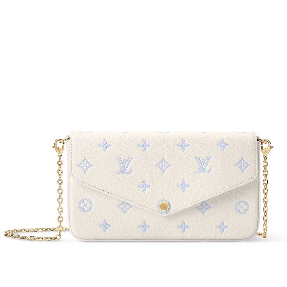 Louis Vuitton Pochette Felicie Wallet On Chain And Micro Bag Blue 21cm M28127