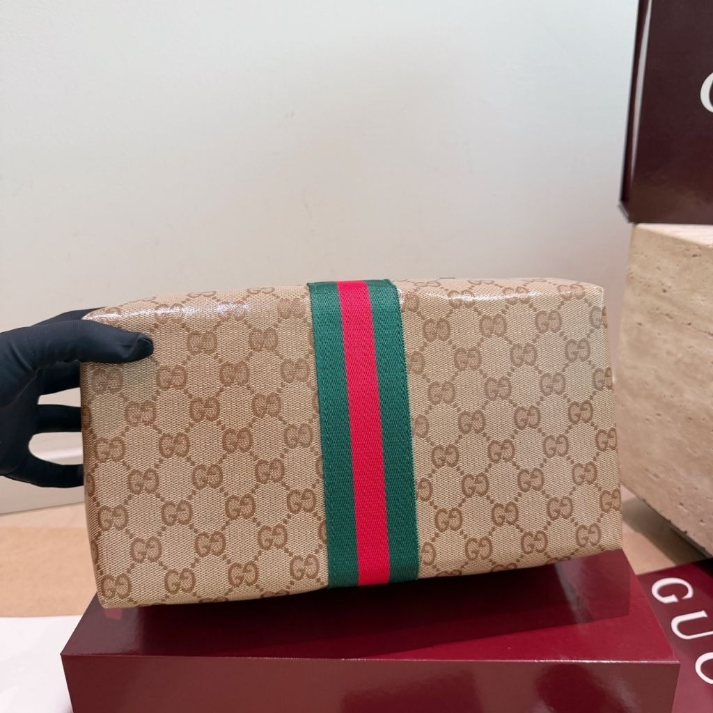 Gucci Melrose Medium Boston Bag Brown GG Canvas 29Cm 875228 FAF79 8547 - Image 7