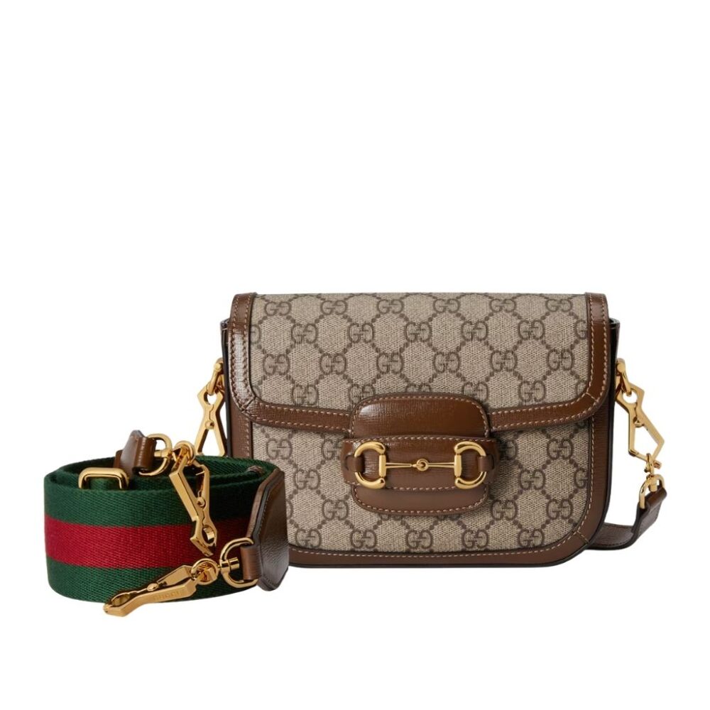Gucci Horsebit 1955 Small Shoulder Bag Green and red Web 20.5Cm 658574 HUHHG 8565