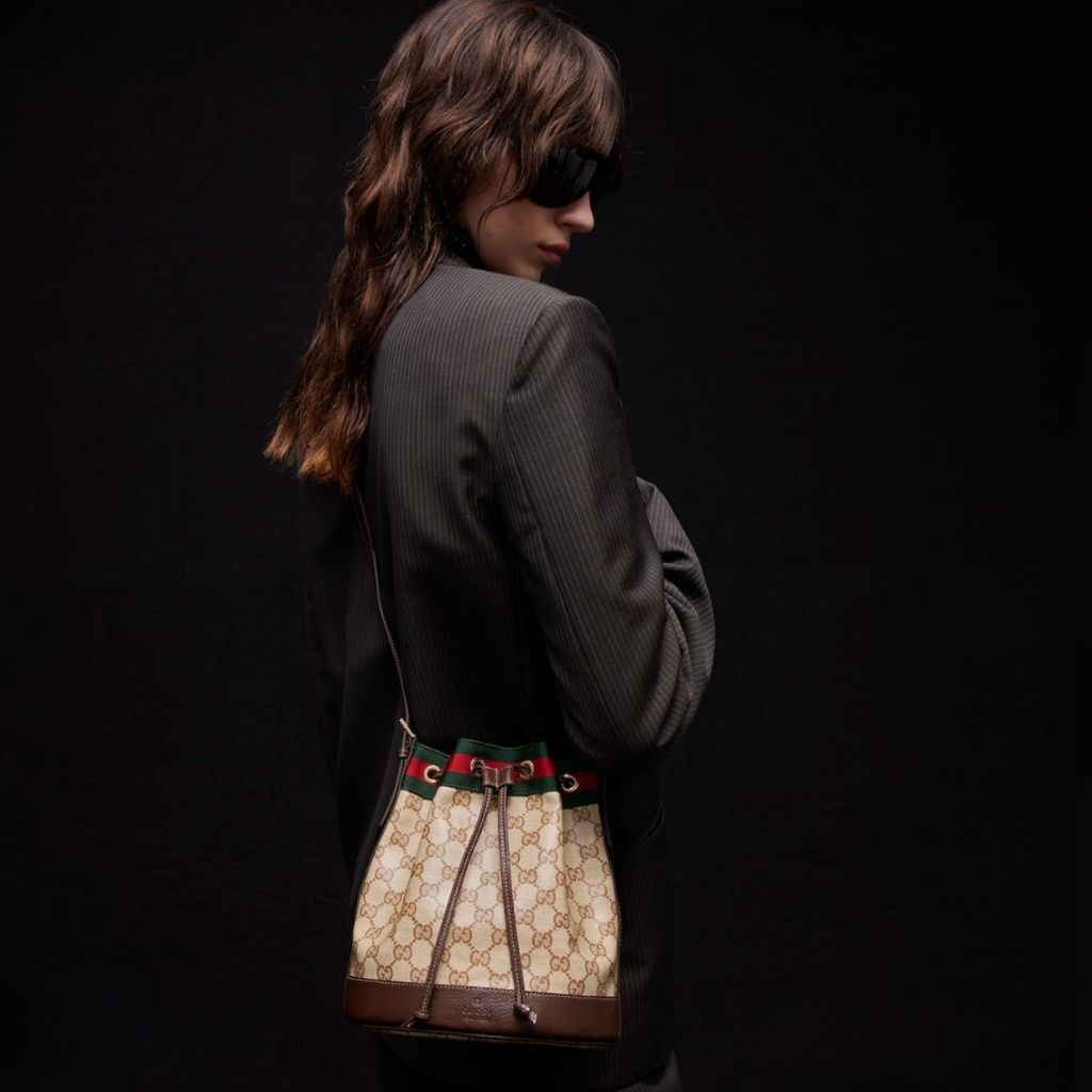 Gucci Venice Small Bucket Bag Beige And Brown GG Canvas 20.5Cm A002GW FAF79 8547 - Image 9