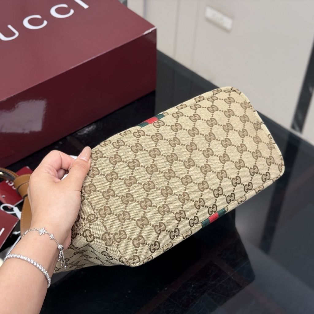 Gucci Vanity Medium Top Handle Bag Beige And Brown GG Canvas 27.5Cm 857799 FAFUF 9870 - Image 8