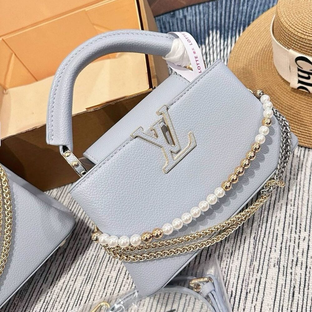 Alternative view of Louis Vuitton Capucines East-West Mini Blue 22Cm M28199