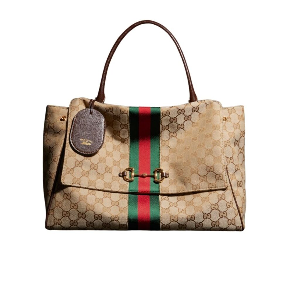 Gucci Paparazzo Large Top Handle Bag Sand And Brown GG Canvas 37Cm 875019 FAFV9 9653