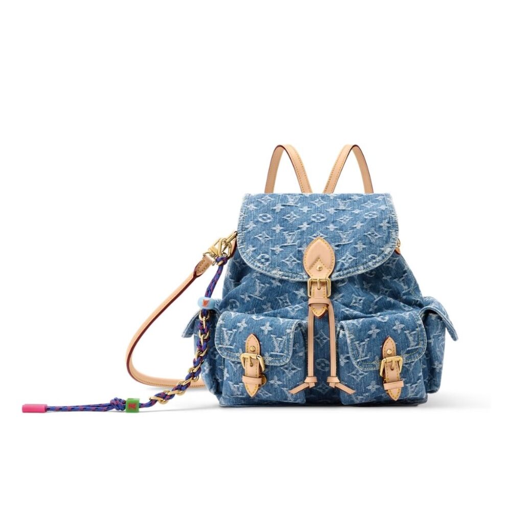 Louis Vuitton Montsouris Cargo Backpack Blue Denim 32Cm M27330