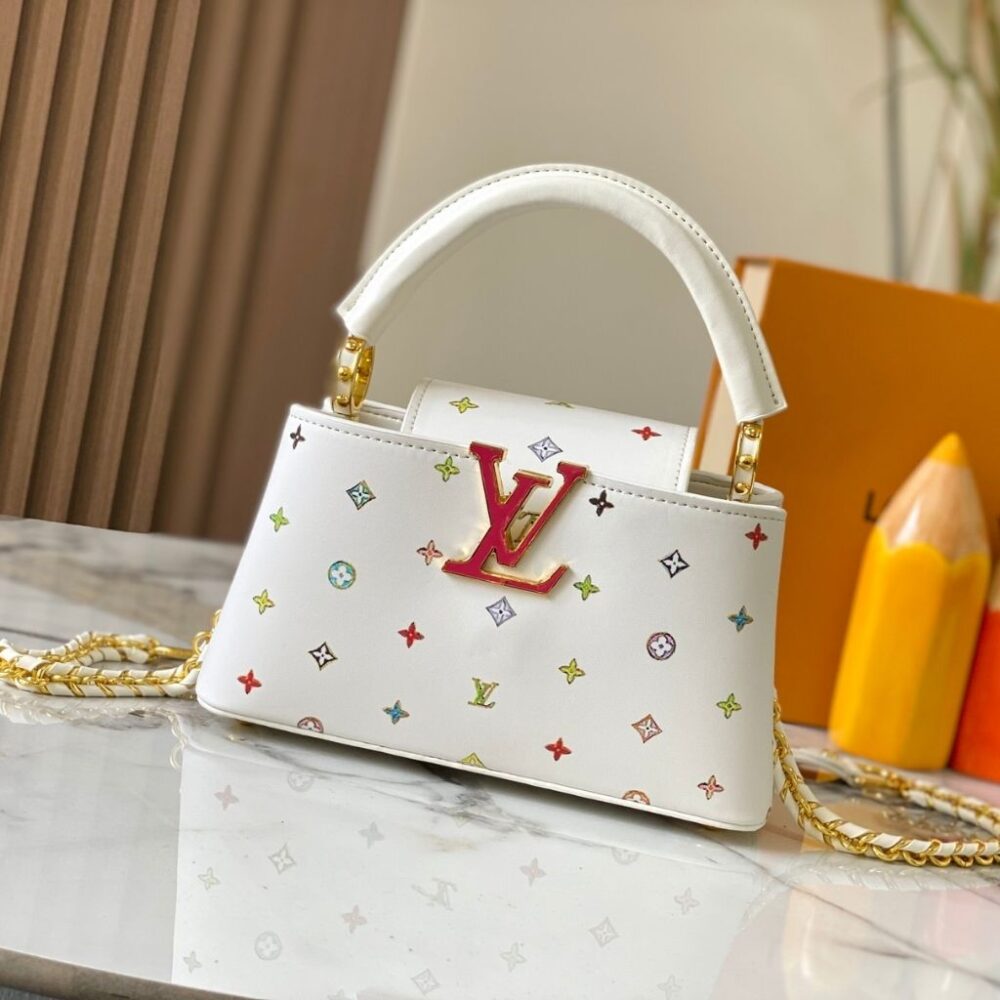 Alternative view of Louis Vuitton x Takashi Murakami Capucines East-West Mini White 22Cm M27636