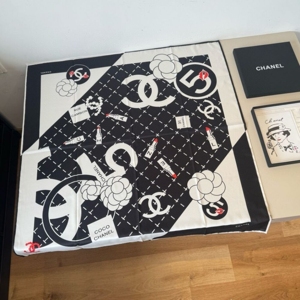 Alternative view of Chanel Coco Mark No.5 Square Scarf 90Cm