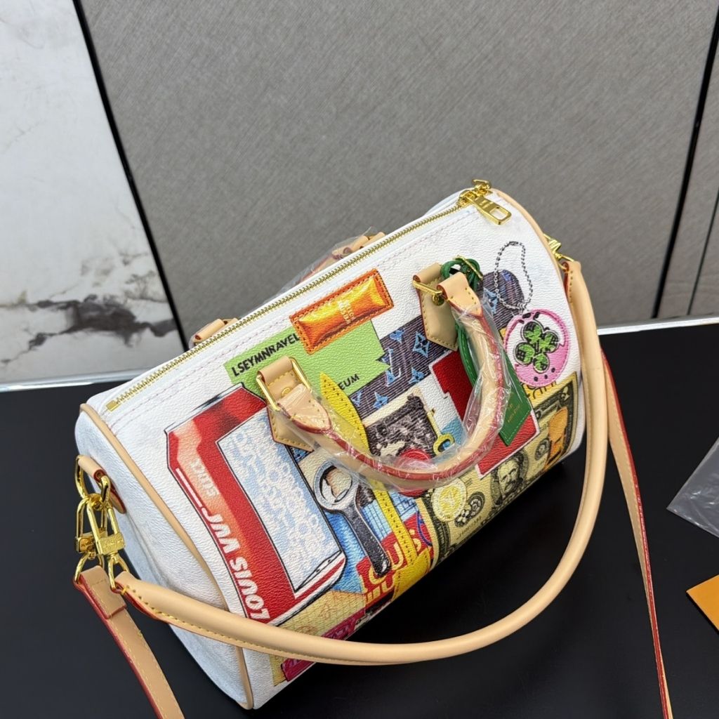 Louis Vuitton Speedy Soft 30 From Cruise 2027 Collection White Multi-Colored 30Cm - Image 3