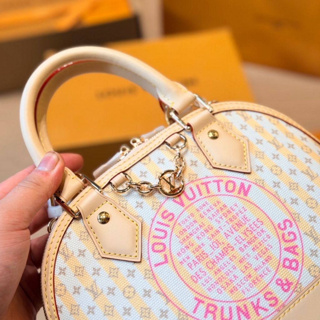 Louis Vuitton Alma BB LV Stamp Collection Pink 23.5Cm M28672 - Image 4