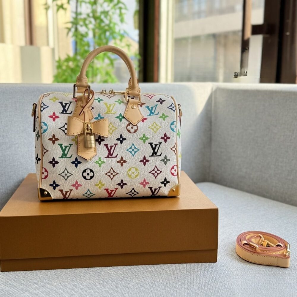 Alternative view of Louis Vuitton x Takashi Murakami Speedy Bandouliere 25 White 25Cm M13085