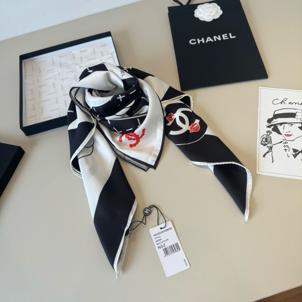 Chanel Coco Mark No.5 Square Scarf 90Cm - Image 4