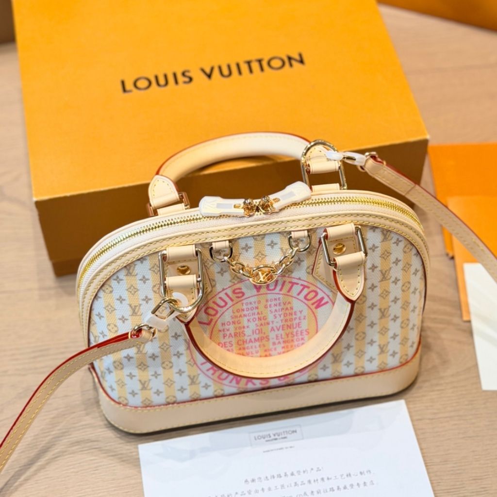 Louis Vuitton Alma BB LV Stamp Collection Pink 23.5Cm M28672 - Image 5