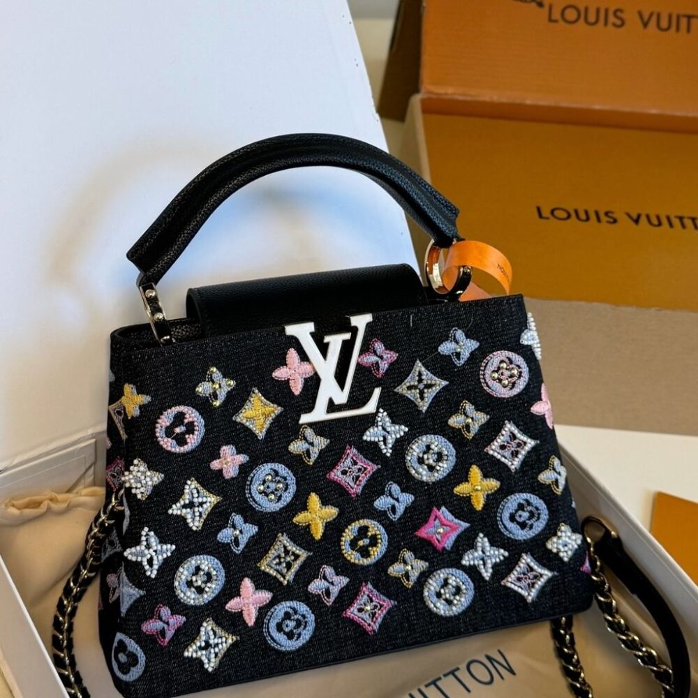 Alternative view of Louis Vuitton Capucines BB Black Denim 27Cm