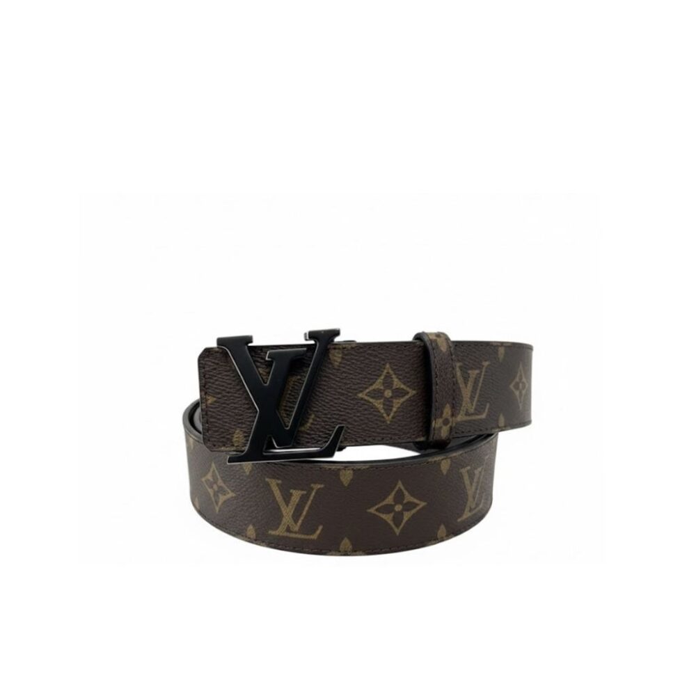 Louis Vuitton Initiales Reversible Monogram Eclipse Canvas Belt Black Metal