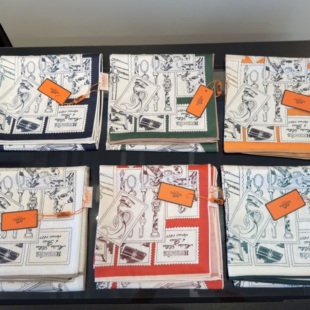 Hermes Le Philateliste Du Faubourg Square Silk Scarf Orange 90Cm H004205S 11 - Image 7