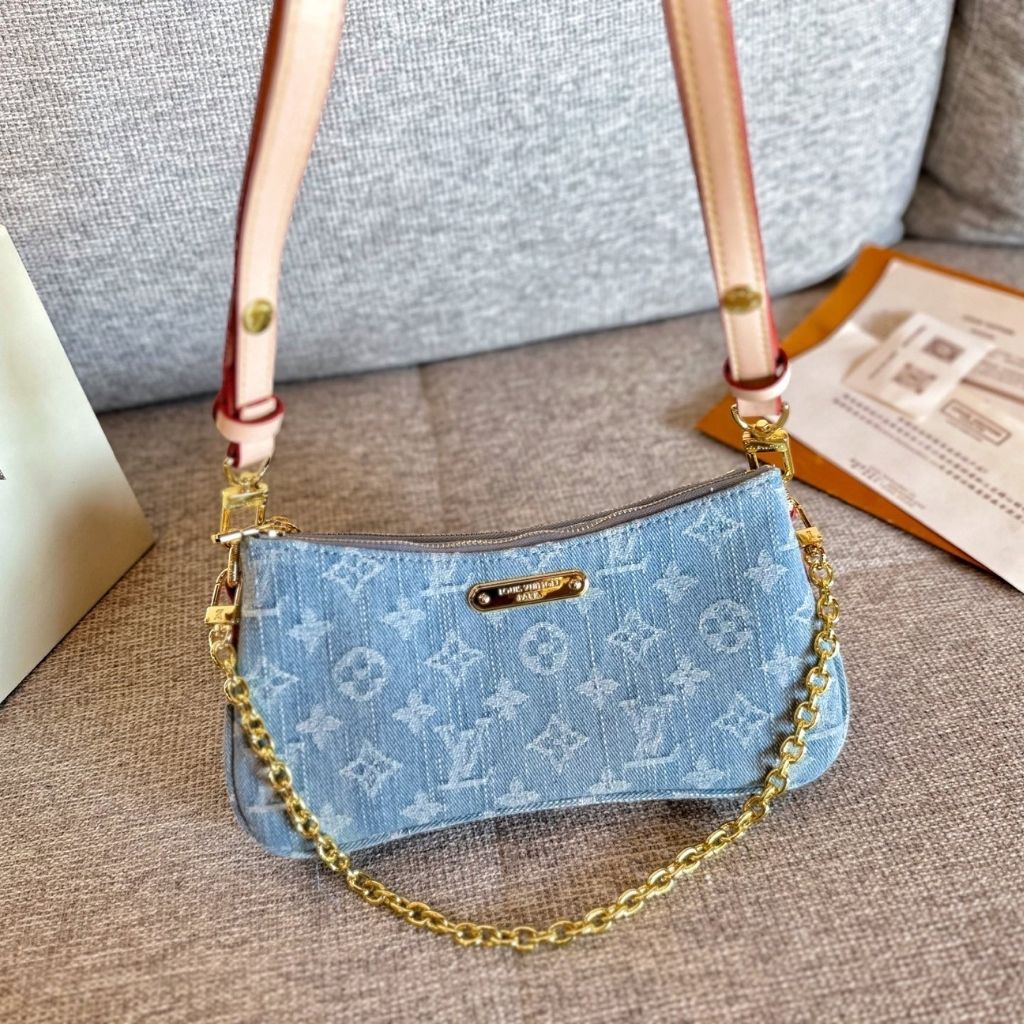 Louis Vuitton Pochette Liv Light Blue Denim 24Cm M83532 - Image 3