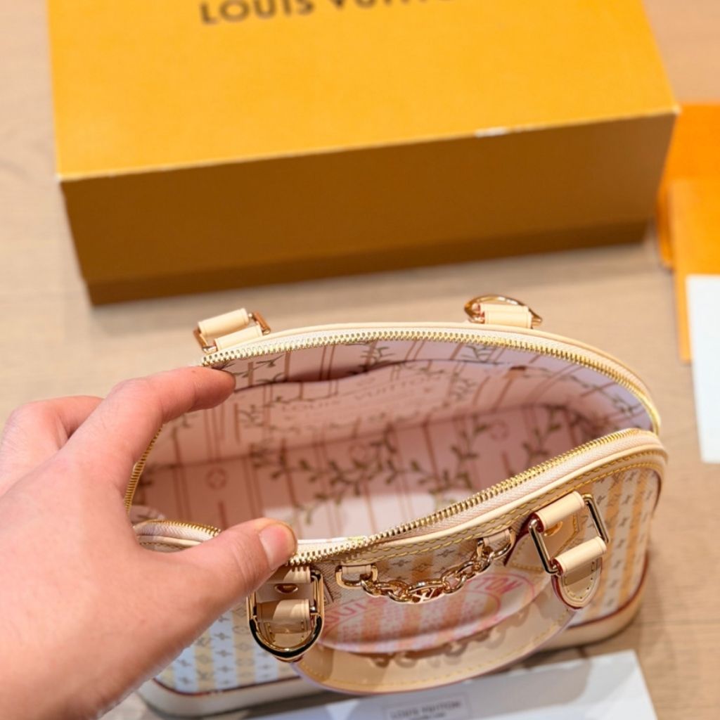 Louis Vuitton Alma BB LV Stamp Collection Pink 23.5Cm M28672 - Image 7