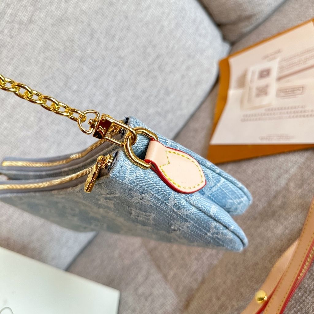 Louis Vuitton Pochette Liv Light Blue Denim 24Cm M83532 - Image 4