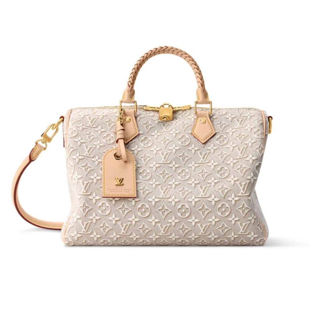 Louis Vuitton Speedy Soft 30 White Monogram Embleme Peuplier 30Cm M28479