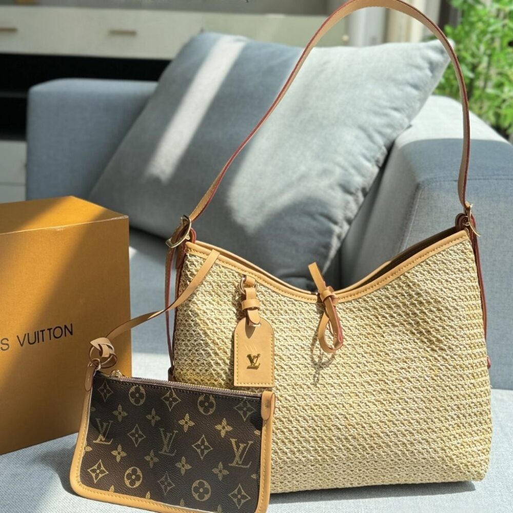 Alternative view of Louis Vuitton Carryall PM Raffia Brown 29Cm