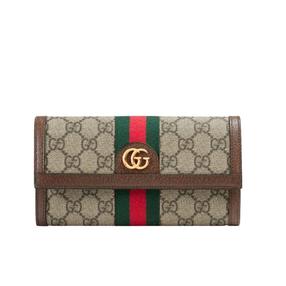 Gucci Ophidia Continental Wallet Brown GG Supreme 19Cm 523153 96IWG 8745