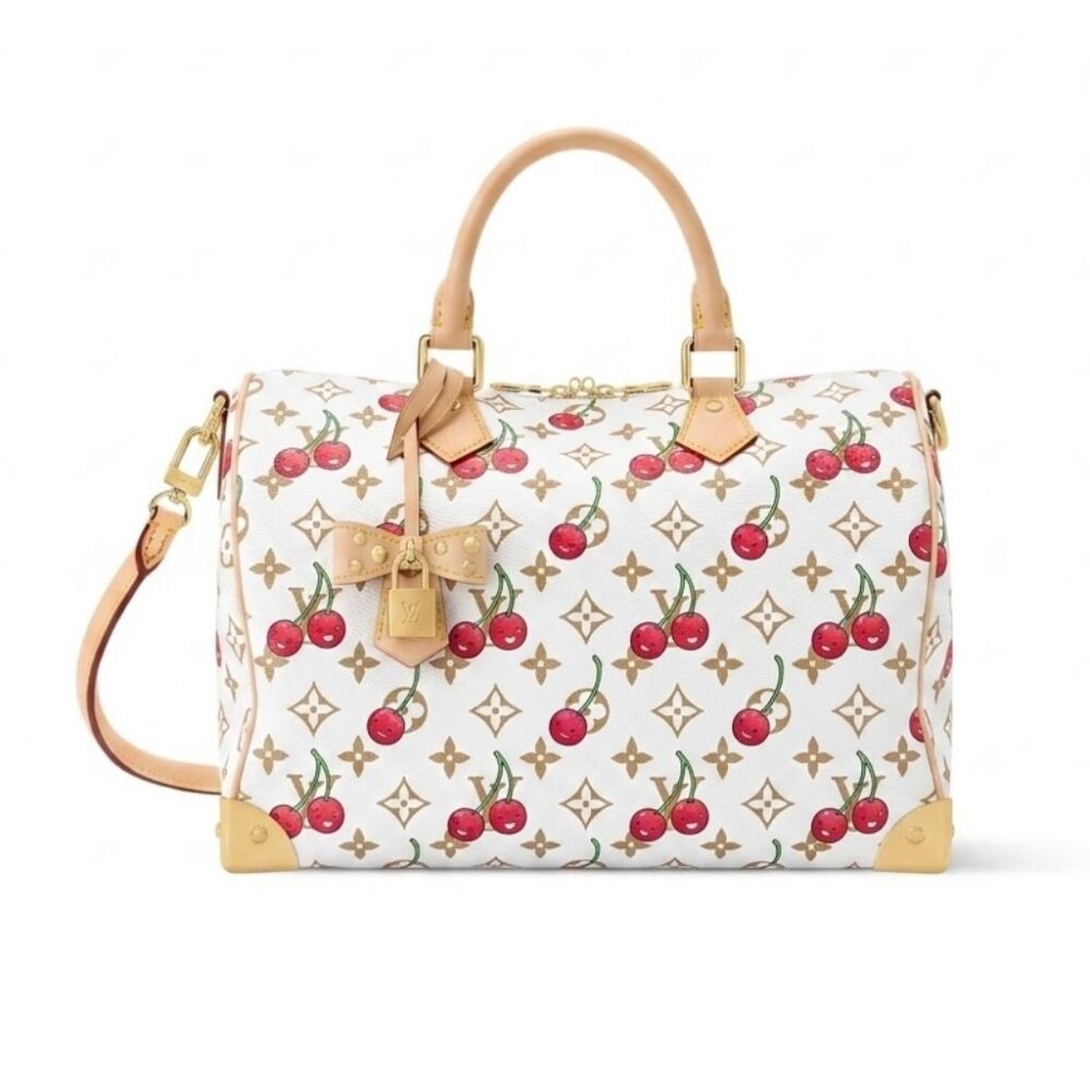 Louis Vuitton x Takashi Murakami Monogram Cerise Speedy Bandouliere 30 White 30Cm