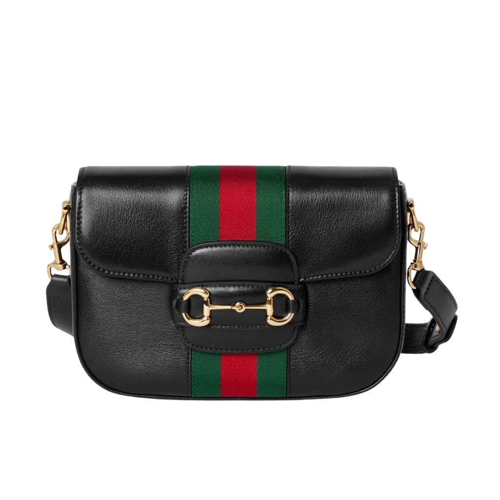 Gucci Horsebit 1955 Small Shoulder Bag Black Leather 21Cm 866762 AAGIQ 1053