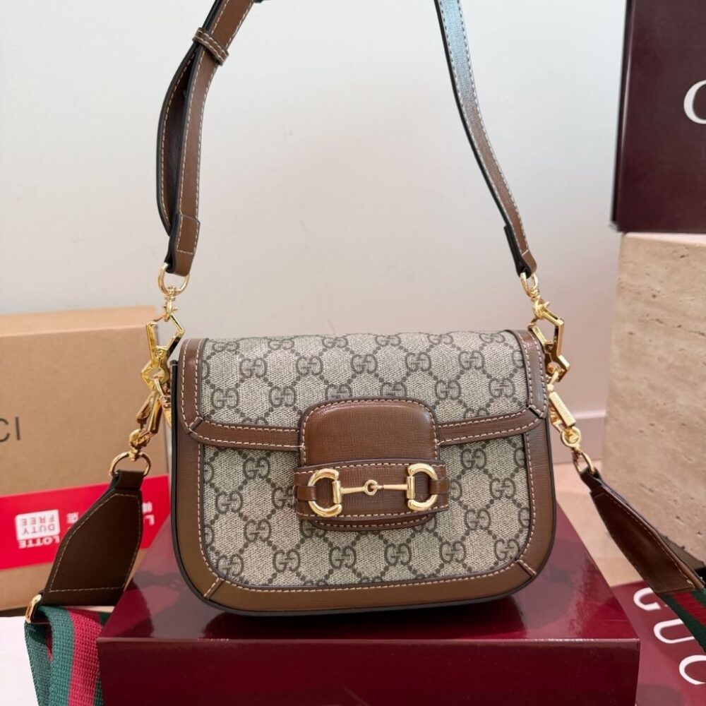 Alternative view of Gucci Horsebit 1955 Small Shoulder Bag Green and red Web 20.5Cm 658574 HUHHG 8565