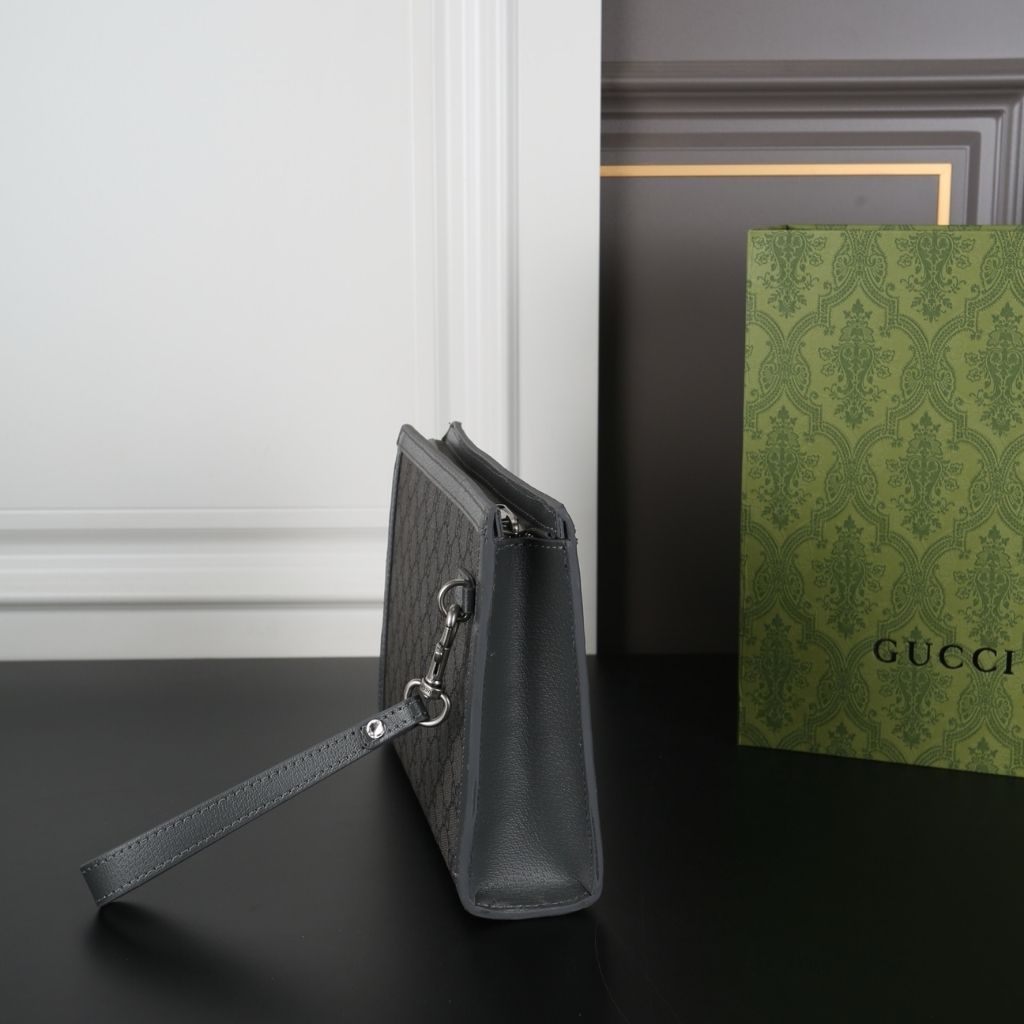 Gucci Ophidia Medium Pouch Black GG Supreme Canvas 26Cm 760243 UULBN 4055 - Image 5