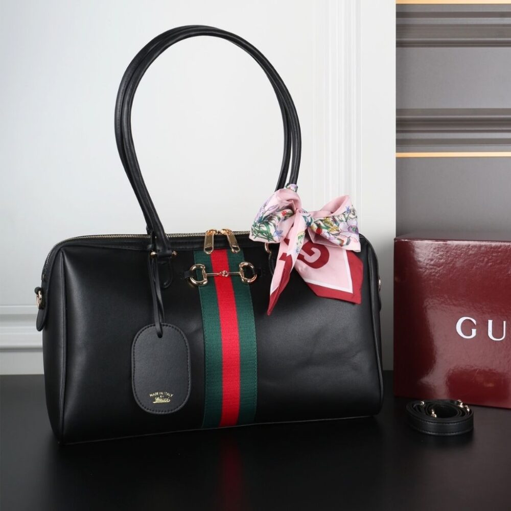 Alternative view of Gucci Borsetto Large Boston Bag Black Leather 38.5Cm 866734 AAGIQ 1053