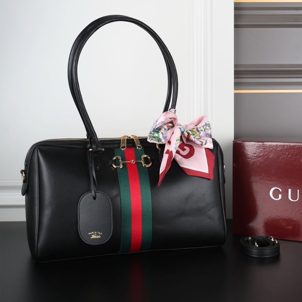 Gucci Borsetto Large Boston Bag Black Leather 38.5Cm 866734 AAGIQ 1053 - Image 2