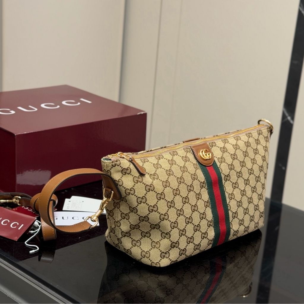 Gucci Vanity Medium Top Handle Bag Beige And Brown GG Canvas 27.5Cm 857799 FAFUF 9870 - Image 3