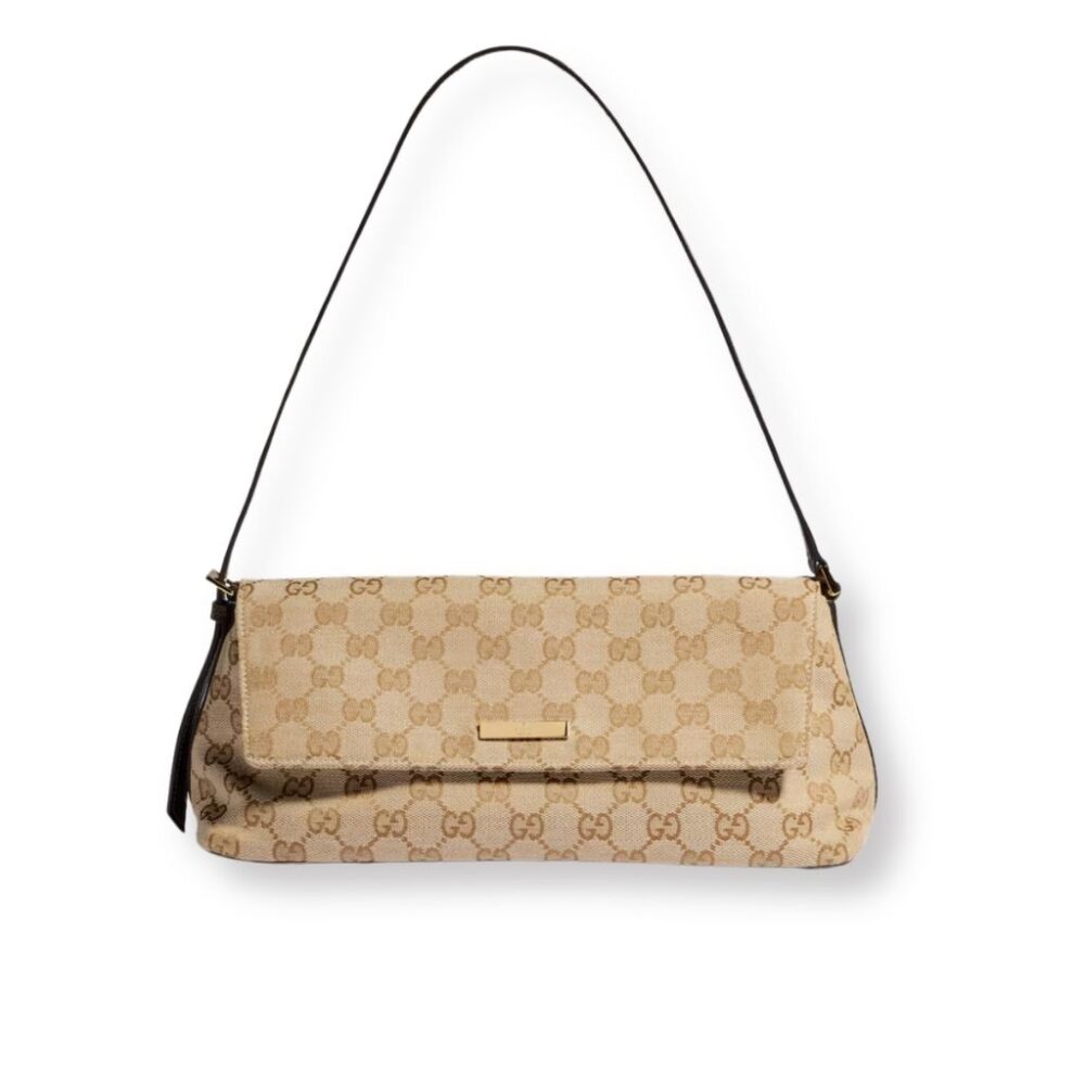 Gucci Madison Medium Shoulder Bag Sand And Dark Brown GG Canvas 31Cm 874744 FAF7Y 9651