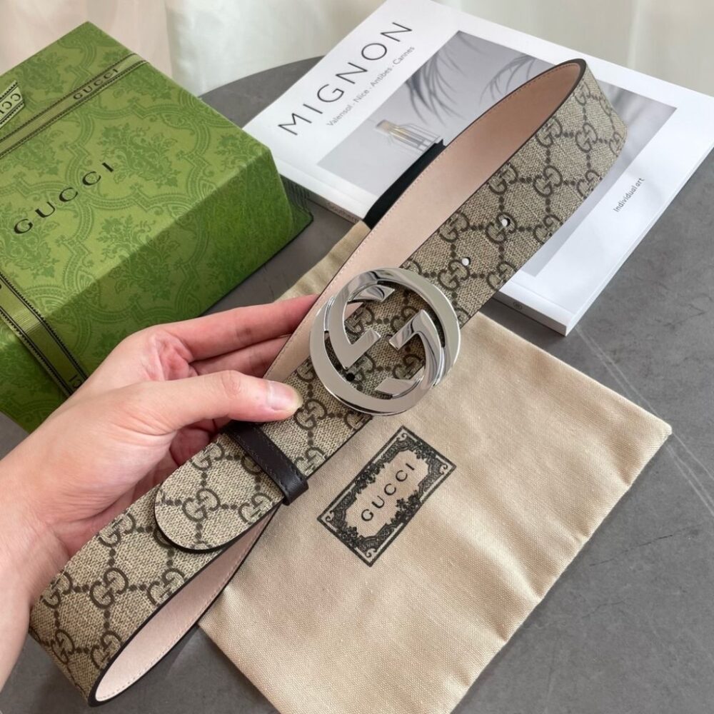 Alternative view of Gucci Reversible GG Marmont Belt Beige And Dark Brown GG Monogram 3.5Cm ‎838593 FAE0Y 9870