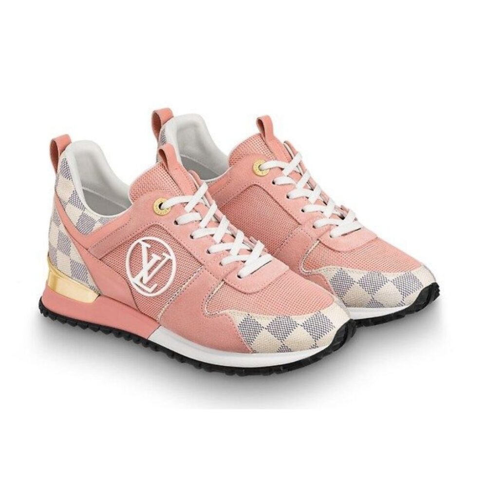 Louis Vuitton Run Away Sneaker Suede Damier Azur Pink