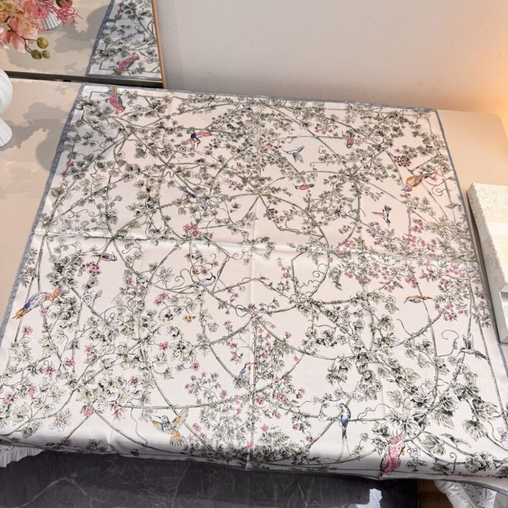 Alternative view of Christian Dior Jardin D-Etoile 90 Square Scarf White Multi-Colored 90Cm