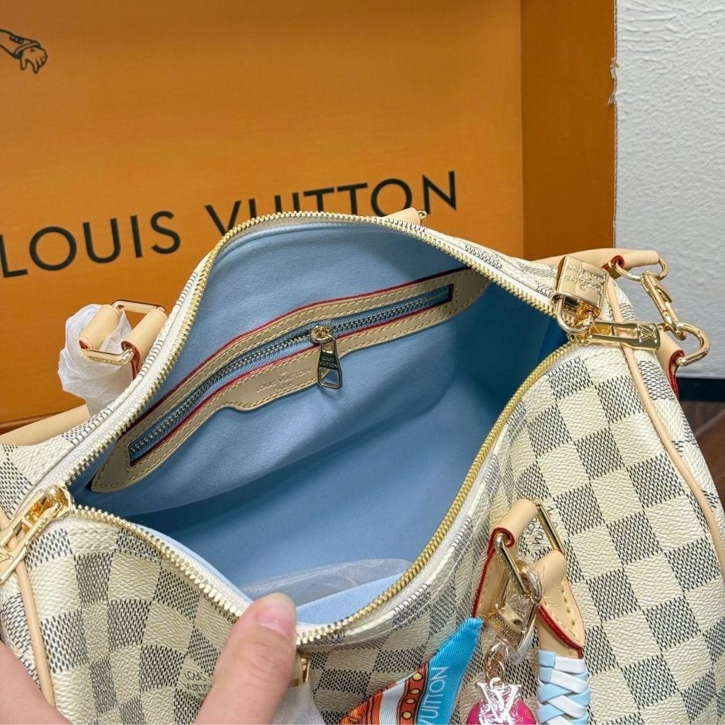 Louis Vuitton Speedy Soft Damier Azur Gray 30cm N40908 - Image 7