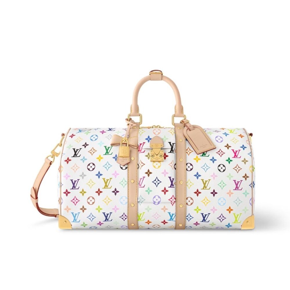 Louis Vuitton x Takashi Murakami Keepall Bandouliere White 47cm M13742