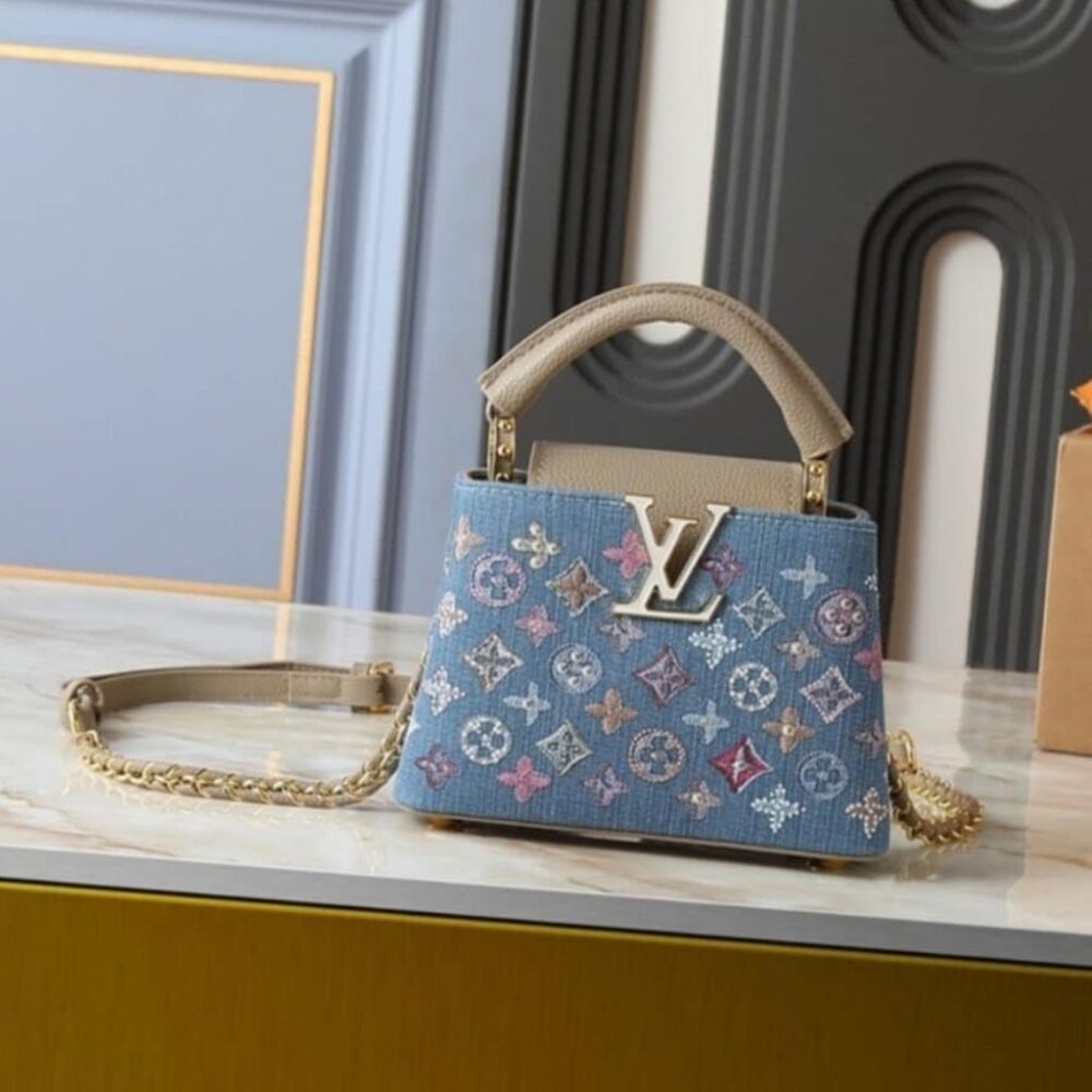 Alternative view of Louis Vuitton Capucines Mini Blue Denim 21cm M12947