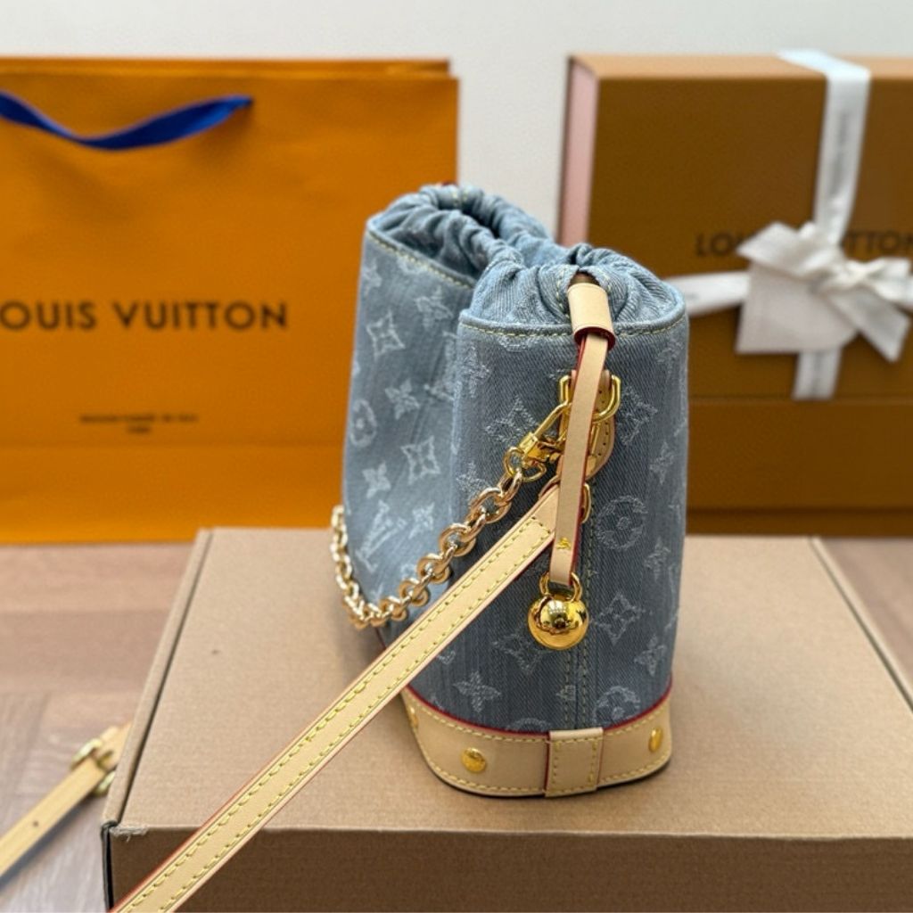 Louis Vuitton Nano Noe Light Blue Denim 18cm M83043 - Image 4