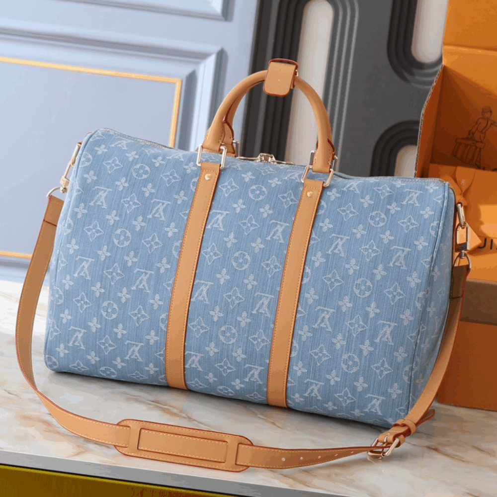 Alternative view of Louis Vuitton Keepall Bandouliere 45 Light Blue Dennim 45cm M27943