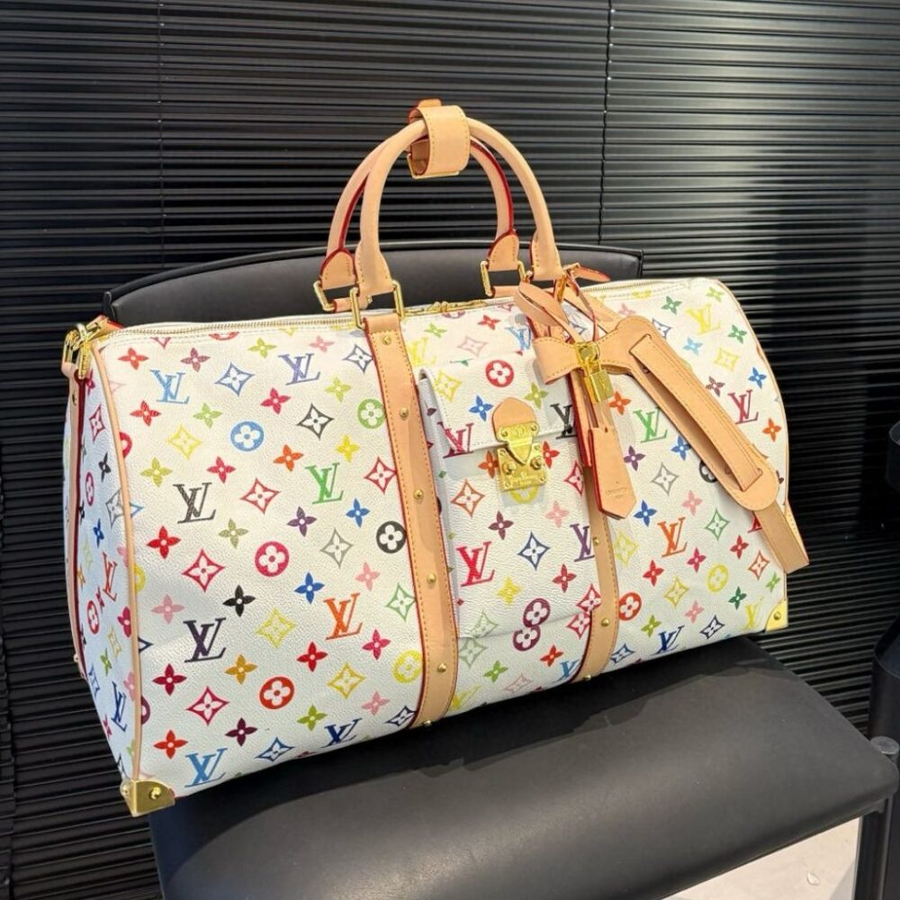 Alternative view of Louis Vuitton x Takashi Murakami Keepall Bandouliere White 47cm M13742