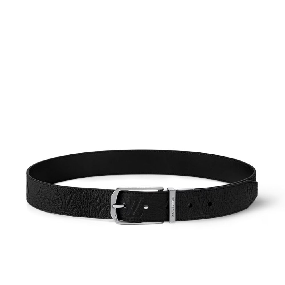 Louis Vuitton Slender Reversible Belt Black Monogram Leather 3.5Cm M4043U