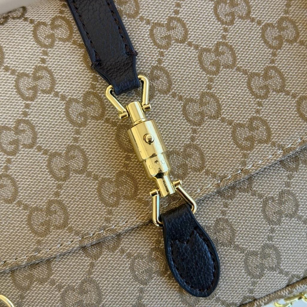Gucci Aperitivo Medium Shoulder Bag Sand And Brown GG Canvas 26Cm 866720 FAFV2 9651 - Image 3