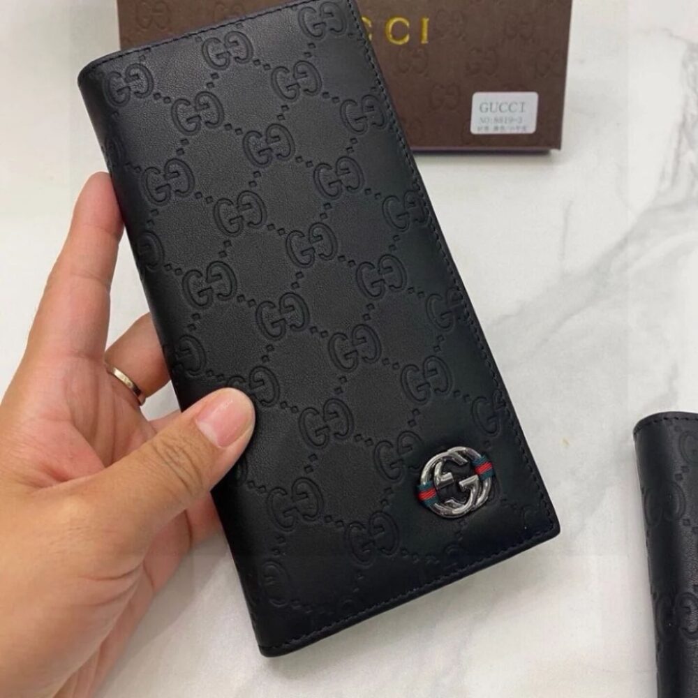 Alternative view of Gucci GG Signature Long Wallet Black 18cm