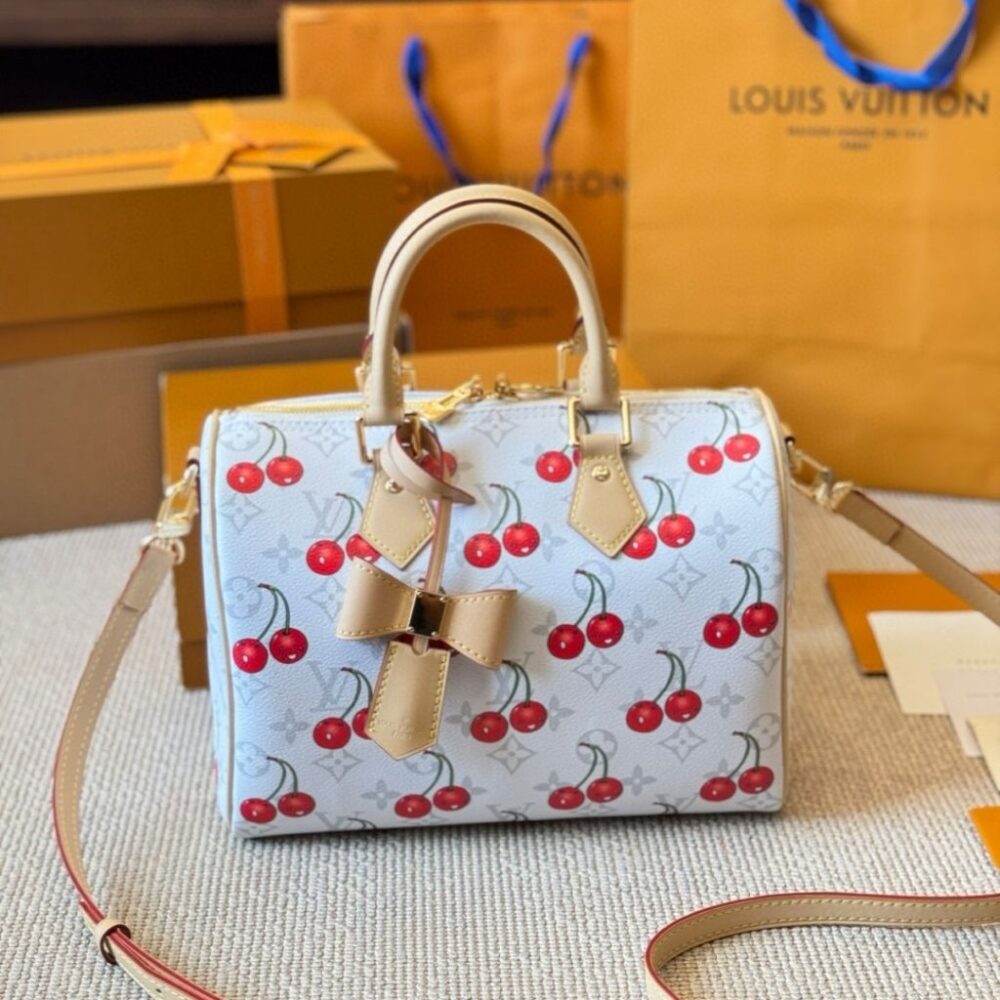 Alternative view of Louis Vuitton x Takashi Murakami Monogram Cerise Speedy Bandouliere 30 White 30Cm